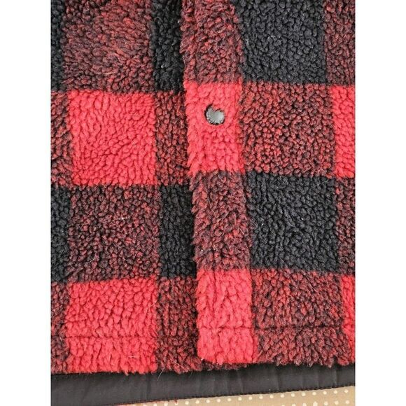 VTG Levi's Men's Buffalo Plaid Sherpa Trucker Jacket Size Medium Snap Button - Picture 12 of 16